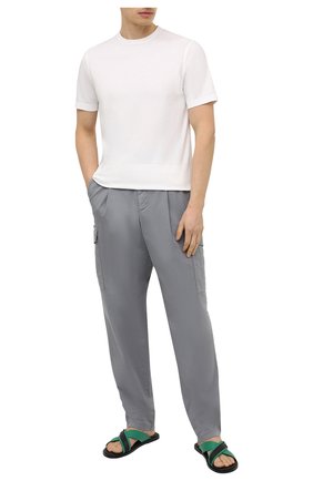 Мужские кожаные шлепанцы GIORGIO ARMANI зеленого цвета по цене 37700 руб., арт. X2P045/XM838 | Фото 2 Мужские кожаные шлепанцы GIORGIO ARMANI зеленого цвета, арт. X2P045/XM838 | Фото 2