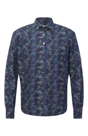 Мужская хлопковая рубашка KITON темно-синего цвета по цене 79950 руб., арт. UMCP0SH0767702 | Фото 1 Мужская хлопковая рубашка KITON темно-синего цвета, арт. UMCP0SH0767702 | Фото 1