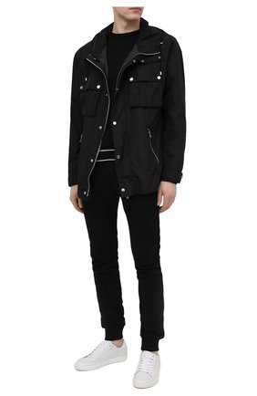 Мужские хлопковые джоггеры BALMAIN черного цвета по цене 48250 руб., арт. VH10B015/G038 | Фото 2 Мужские хлопковые джоггеры BALMAIN черного цвета, арт. VH10B015/G038 | Фото 2