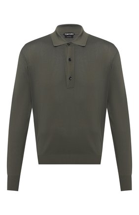 Мужское поло из вискозы TOM FORD хаки цвета по цене 105500 руб., арт. BWV94/TFK132 | Фото 1 Мужское поло из вискозы TOM FORD хаки цвета, арт. BWV94/TFK132 | Фото 1