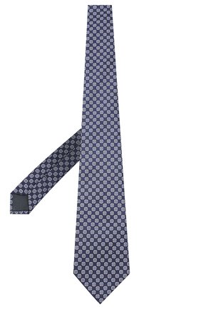Мужской шелковый галстук ERMENEGILDO ZEGNA темно-синего цвета, арт. Z9W05/1UM | Фото 2 (Материал: Шелк, Текстиль; Принт: С принтом)