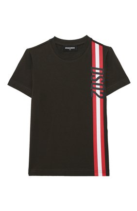 Детская хлопковая футболка DSQUARED2 темно-коричневого цвета по цене 6540 руб., арт. DQ0192-D00MQ | Фото 1 Детская хлопковая футболка DSQUARED2 темно-коричневого цвета, арт. DQ0192-D00MQ | Фото 1 (Материал внешний: Хлопок; Рукава: Короткие; Ростовка одежда: 10 - 11 лет | 140 - 146см, 12 лет | 152 см, 13 - 15 лет | 158 см, 16 лет | 164 см, 4 года | 104 см, 6 лет | 116 см, 8 лет | 128 см)