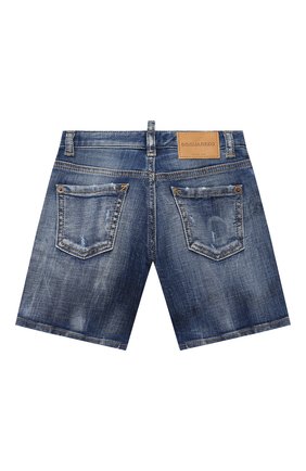Детские джинсовые шорты DSQUARED2 синего цвета по цене 21650 руб., арт. DQ0237-D005F | Фото 2 Детские джинсовые шорты DSQUARED2 синего цвета, арт. DQ0237-D005F | Фото 2