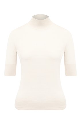 Женский пуловер из кашемира и шелка JIL SANDER белого цвета, арт. JSPS754034-WSY11008 | Фото 1 (Материал внешний: Кашемир, Шерсть, Шелк; Рукава: Короткие; Стили: Классический; Длина (для топов): Стандартные; Женское Кросс-КТ: Пуловер-одежда; Региональные ограничения белый список (Axapta Mercury): RU)
