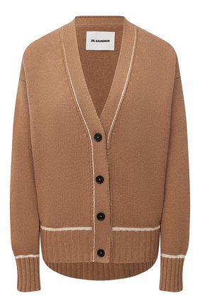 Женский шерстяной кардиган JIL SANDER коричневого цвета по цене 89950 руб., арт. JSPS752055-WSY21278 | Фото 1 Женский шерстяной кардиган JIL SANDER коричневого цвета, арт. JSPS752055-WSY21278 | Фото 1