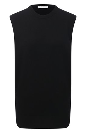Женский кашемировый топ JIL SANDER черного цвета по цене 63500 руб., арт. JSPS754025-WSY10008 | Фото 1 Женский кашемировый топ JIL SANDER черного цвета, арт. JSPS754025-WSY10008 | Фото 1