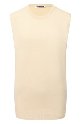 Женский кашемировый топ JIL SANDER кремвого цвета по цене 63500 руб., арт. JSPS754025-WSY10008 | Фото 1 Женский кашемировый топ JIL SANDER кремвого цвета, арт. JSPS754025-WSY10008 | Фото 1
