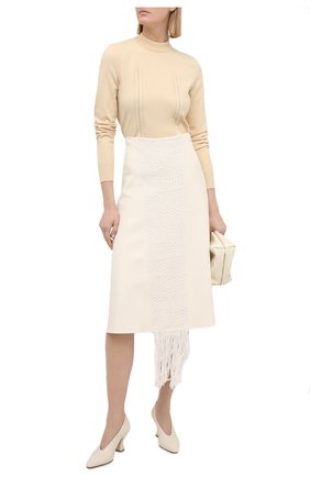 Женский пуловер JIL SANDER кремвого цвета по цене 66500 руб., арт. JSPS754065-WSY46058 | Фото 2 Женский пуловер JIL SANDER кремвого цвета, арт. JSPS754065-WSY46058 | Фото 2