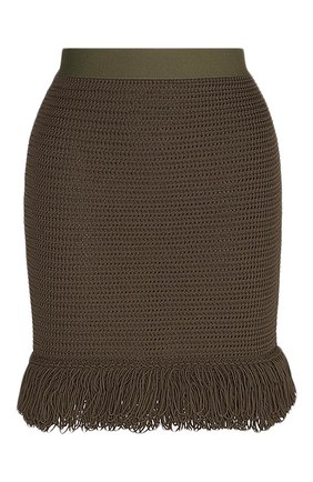 Женская хлопковая юбка BOTTEGA VENETA темно-зеленого цвета по цене 96400 руб., арт. 648780/V0FU0 | Фото 1 Женская хлопковая юбка BOTTEGA VENETA темно-зеленого цвета, арт. 648780/V0FU0 | Фото 1