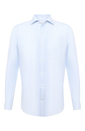 Мужская льняная рубашка LORO PIANA голубого цвета по цене 65050 руб., арт. FAL6145 | Фото 1 Мужская льняная рубашка LORO PIANA голубого цвета, арт. FAL6145 | Фото 1