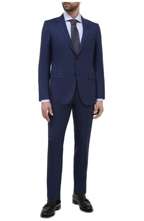 Мужская хлопковая сорочка ERMENEGILDO ZEGNA голубого цвета по цене 41350 руб., арт. 901211/9MS0BA | Фото 2 Мужская хлопковая сорочка ERMENEGILDO ZEGNA голубого цвета, арт. 901211/9MS0BA | Фото 2 (Длина (для топов): Стандартные; Принт: Однотонные; Рубашки М: Slim Fit; Материал внешний: Хлопок; Манжеты: На пуговицах; Стили: Классический; Рукава: Длинные; Случай: Формальный; Воротник: Акула)
