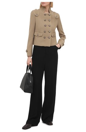 Женский шерстяной жакет DOLCE & GABBANA бежевого цвета по цене 214500 руб., арт. F28TBT/FU2C0 | Фото 2 Женский шерстяной жакет DOLCE & GABBANA бежевого цвета, арт. F28TBT/FU2C0 | Фото 2 (Материал подклада: Шелк; Рукава: Длинные; Материал внешний: Шерсть; Длина (для топов): Стандартные; 1-2-бортные: Двубортные; Стили: Милитари; Женское Кросс-КТ: Жакет-одежда)