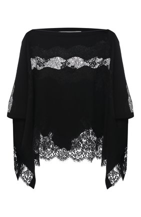 Женская пончо из шерсти и кашемира VALENTINO черного цвета по цене 259000 руб., арт. VB3KUA0167B | Фото 1 Женская пончо из шерсти и кашемира VALENTINO черного цвета, арт. VB3KUA0167B | Фото 1 (Длина (верхняя одежда): Короткие; Материал внешний: Шерсть, Кашемир; Стили: Гламурный)