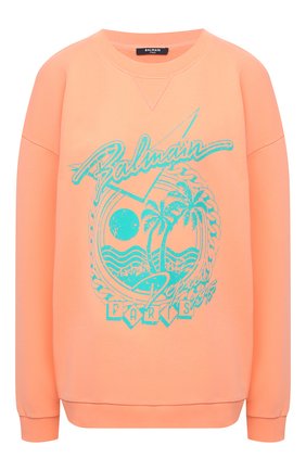 Женский хлопковый свитшот BALMAIN оранжевого цвета по цене 59950 руб., арт. VF13742/B506 | Фото 1 Женский хлопковый свитшот BALMAIN оранжевого цвета, арт. VF13742/B506 | Фото 1