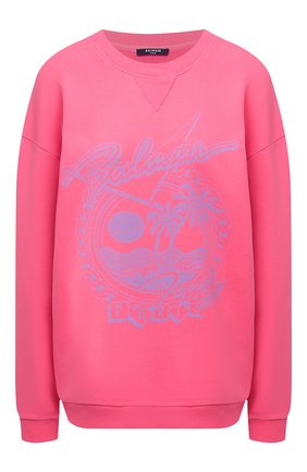Женский хлопковый свитшот BALMAIN розового цвета по цене 59950 руб., арт. VF13742/B506 | Фото 1 Женский хлопковый свитшот BALMAIN розового цвета, арт. VF13742/B506 | Фото 1