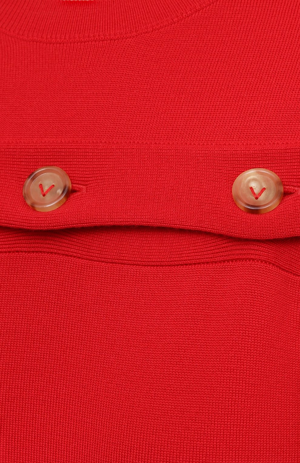 Женский шерстяной пуловер BOTTEGA VENETA красного цвета, арт. 648729/V09S0 | Фото 5 (Материал внешний: Шерсть; Рукава: Длинные; Длина (для топов): Стандартные; Региональные ограничения белый список (Axapta Mercury): RU; Женское Кросс-КТ: Пуловер-одежда; Стили: Кэжуэл)