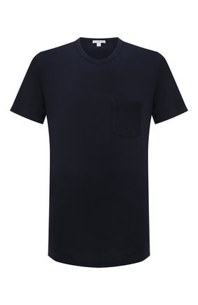 Мужская хлопковая футболка JAMES PERSE темно-синего цвета, арт. MLJ3282 | Фото 1 (Принт: Без принта; Рукава: Короткие; Длина (для топов): Стандартные; Материал внешний: Хлопок; Стили: Кэжуэл)