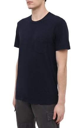 Мужская хлопковая футболка JAMES PERSE темно-синего цвета, арт. MLJ3282 | Фото 3 (Принт: Без принта; Рукава: Короткие; Длина (для топов): Стандартные; Материал внешний: Хлопок; Стили: Кэжуэл)