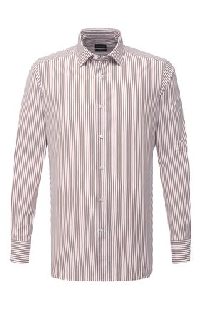 Мужская сорочка из хлопка и шелка ERMENEGILDO ZEGNA светло-коричневого цвета по цене 33100 руб., арт. 901301/9MS0M2 | Фото 1 Мужская сорочка из хлопка и шелка ERMENEGILDO ZEGNA светло-коричневого цвета, арт. 901301/9MS0M2 | Фото 1