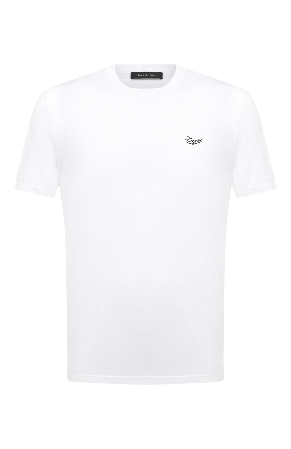Мужская хлопковая футболка ERMENEGILDO ZEGNA белого цвета, арт. UW526/707R | Фото 1 (Принт: Без принта; Рукава: Короткие; Длина (для топов): Стандартные; Материал внешний: Хлопок; Стили: Кэжуэл)