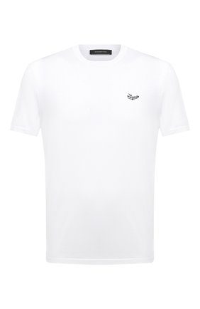 Мужская хлопковая футболка ERMENEGILDO ZEGNA белого цвета, арт. UW526/707R | Фото 1 (Материал внешний: Хлопок; Стили: Кэжуэл; Длина (для топов): Стандартные; Принт: Без принта; Рукава: Короткие)