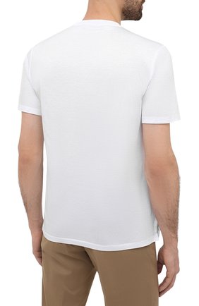 Мужская хлопковая футболка ERMENEGILDO ZEGNA белого цвета, арт. UW526/707R | Фото 4 (Принт: Без принта; Рукава: Короткие; Длина (для топов): Стандартные; Материал внешний: Хлопок; Стили: Кэжуэл)