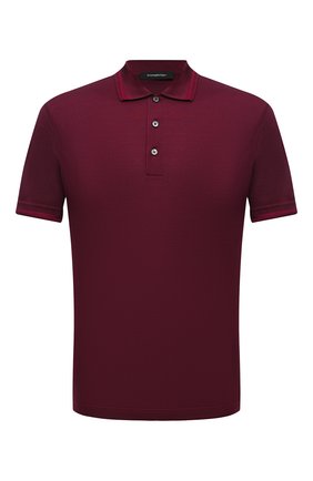 Мужское поло из шелка и хлопка ERMENEGILDO ZEGNA бордового цвета по цене 36900 руб., арт. UW341/746 | Фото 1 Мужское поло из шелка и хлопка ERMENEGILDO ZEGNA бордового цвета, арт. UW341/746 | Фото 1