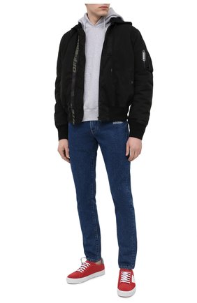 Мужской хлопковое худи OFF-WHITE серого цвета по цене 47000 руб., арт. 0MBB034R21FLE003 | Фото 2 Мужской хлопковое худи OFF-WHITE серого цвета, арт. 0MBB034R21FLE003 | Фото 2