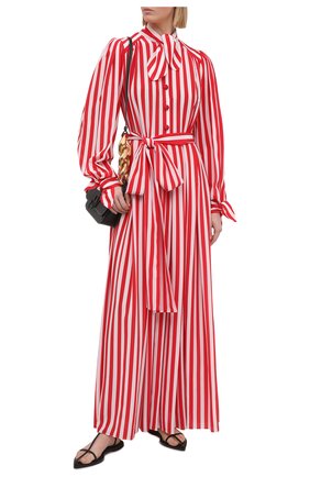 Женское шелковое платье DOLCE & GABBANA красного цвета, арт. F6H2DT/IS1AM | Фото 2 (Стили: Бохо; Материал внешний: Шелк; Женское Кросс-КТ: Платье-одежда; Длина Ж (юбки, платья, шорты): Макси; Рукава: Длинные; Случай: Повседневный; Региональные ограничения белый список (Axapta Mercury): RU)