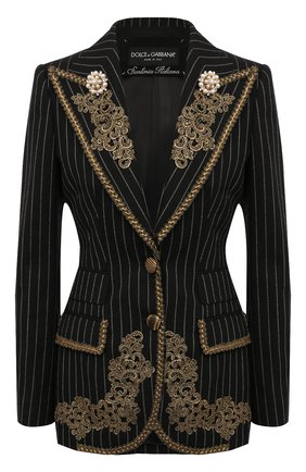 Женский шерстяной жакет DOLCE & GABBANA черного цвета по цене 394500 руб., арт. J2ABNZ/FR2XI | Фото 1 Женский шерстяной жакет DOLCE & GABBANA черного цвета, арт. J2ABNZ/FR2XI | Фото 1