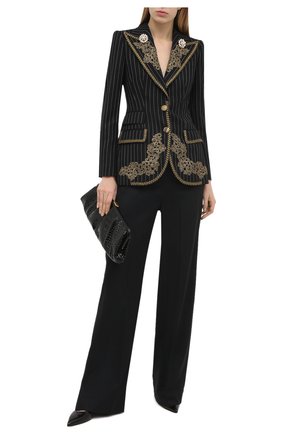 Женский шерстяной жакет DOLCE & GABBANA черного цвета по цене 394500 руб., арт. J2ABNZ/FR2XI | Фото 2 Женский шерстяной жакет DOLCE & GABBANA черного цвета, арт. J2ABNZ/FR2XI | Фото 2