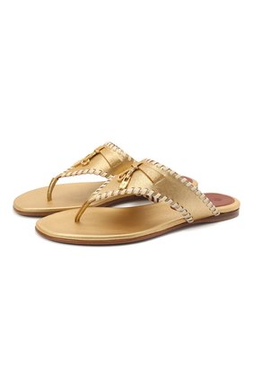 Женские кожаные шлепанцы LORO PIANA золотого цвета по цене 62900 руб., арт. FAL6356 | Фото 1 Женские кожаные шлепанцы LORO PIANA золотого цвета, арт. FAL6356 | Фото 1