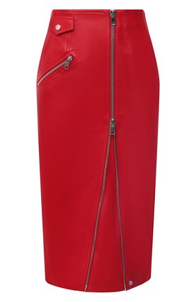 Женская кожаная юбка ALEXANDER MCQUEEN красного цвета по цене 247000 руб., арт. 650219/Q5AB5 | Фото 1 Женская кожаная юбка ALEXANDER MCQUEEN красного цвета, арт. 650219/Q5AB5 | Фото 1 (Стили: Гранж; Длина Ж (юбки, платья, шорты): Миди; Женское Кросс-КТ: Юбка-карандаш, Юбка-одежда; Материал подклада: Шелк; Материал внешний: Натуральная кожа)