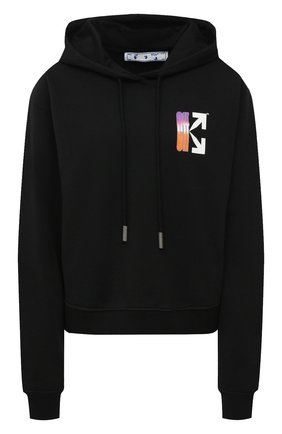 Женский хлопковое худи OFF-WHITE черного цвета по цене 47200 руб., арт. 0WBB016R21JER001 | Фото 1 Женский хлопковое худи OFF-WHITE черного цвета, арт. 0WBB016R21JER001 | Фото 1