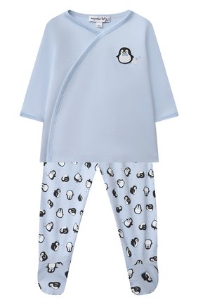 Детский комплект из распашонки и ползунков MAGNOLIA BABY голубого цвета по цене 4460 руб., арт. 788-735P-LB | Фото 1 Детский комплект из распашонки и ползунков MAGNOLIA BABY голубого цвета, арт. 788-735P-LB | Фото 1