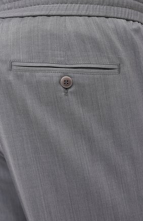 Мужские шерстяные брюки BRIONI серого цвета, арт. RPM20L/P0A9I/NEW SIDNEY | Фото 5 (Big sizes: Big Sizes; Материал внешний: Шерсть; Длина (брюки, джинсы): Стандартные; Случай: Повседневный; Региональные ограничения белый список (Axapta Mercury): RU; Стили: Кэжуэл)