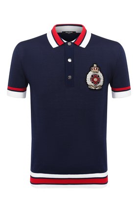 Мужское хлопковое поло BALMAIN темно-синего цвета по цене 108000 руб., арт. VH1GB020/K010 | Фото 1 Мужское хлопковое поло BALMAIN темно-синего цвета, арт. VH1GB020/K010 | Фото 1