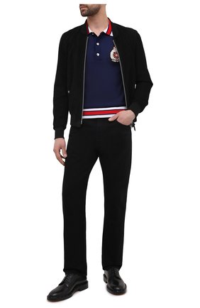 Мужское хлопковое поло BALMAIN темно-синего цвета по цене 108000 руб., арт. VH1GB020/K010 | Фото 2 Мужское хлопковое поло BALMAIN темно-синего цвета, арт. VH1GB020/K010 | Фото 2