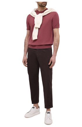 Мужской хлопковый джемпер Z ZEGNA бордового цвета по цене 25650 руб., арт. VWC11/ZZ112 | Фото 2 Мужской хлопковый джемпер Z ZEGNA бордового цвета, арт. VWC11/ZZ112 | Фото 2 (Мужское Кросс-КТ: Джемперы; Материал внешний: Хлопок; Стили: Кэжуэл; Рукава: Короткие; Длина (для топов): Стандартные; Принт: Без принта; Вырез: Круглый)