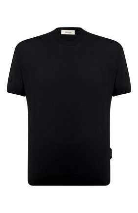 Мужской хлопковый джемпер Z ZEGNA черного цвета по цене 25650 руб., арт. VWC11/ZZ112 | Фото 1 Мужской хлопковый джемпер Z ZEGNA черного цвета, арт. VWC11/ZZ112 | Фото 1 (Принт: Без принта; Длина (для топов): Стандартные; Материал внешний: Хлопок; Рукава: Короткие; Мужское Кросс-КТ: Джемперы; Стили: Кэжуэл; Вырез: Круглый)
