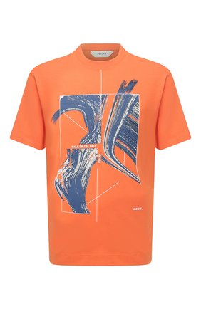 Мужская хлопковая футболка Z ZEGNA оранжевого цвета, арт. VW362/ZZ649G | Фото 1 (Рукава: Короткие; Длина (для топов): Стандартные; Материал внешний: Хлопок; Принт: С принтом; Стили: Кэжуэл)