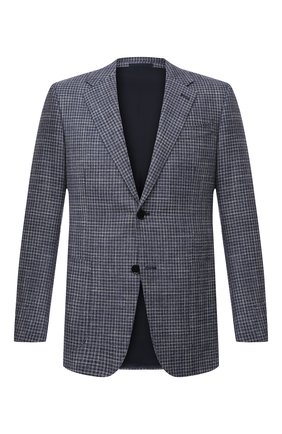 Мужской пиджак из шерсти и шелка ERMENEGILDO ZEGNA темно-синего цвета по цене 176500 руб., арт. 949014/122520 | Фото 1 Мужской пиджак из шерсти и шелка ERMENEGILDO ZEGNA темно-синего цвета, арт. 949014/122520 | Фото 1 (Случай: Коктейльный; 1-2-бортные: Однобортные; Материал подклада: Купро; Длина (для топов): Стандартные; Пиджаки М: Прямой; Рукава: Длинные; Материал внешний: Шерсть; Стили: Классический)