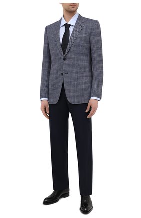 Мужской пиджак из шерсти и шелка ERMENEGILDO ZEGNA темно-синего цвета по цене 176500 руб., арт. 949014/122520 | Фото 2 Мужской пиджак из шерсти и шелка ERMENEGILDO ZEGNA темно-синего цвета, арт. 949014/122520 | Фото 2 (Случай: Коктейльный; 1-2-бортные: Однобортные; Материал подклада: Купро; Длина (для топов): Стандартные; Пиджаки М: Прямой; Рукава: Длинные; Материал внешний: Шерсть; Стили: Классический)