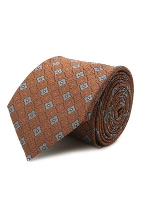 Мужской шелковый галстук CANALI коричневого цвета по цене 12700 руб., арт. 18/HJ03084 | Фото 1 Мужской шелковый галстук CANALI коричневого цвета, арт. 18/HJ03084 | Фото 1 (Материал: Текстиль, Шелк; Принт: С принтом)