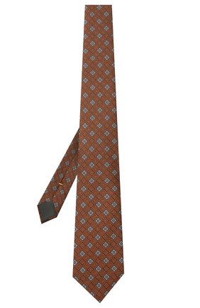 Мужской шелковый галстук CANALI коричневого цвета по цене 12700 руб., арт. 18/HJ03084 | Фото 2 Мужской шелковый галстук CANALI коричневого цвета, арт. 18/HJ03084 | Фото 2 (Материал: Текстиль, Шелк; Принт: С принтом)