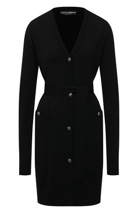 Женский шерстяной кардиган DOLCE & GABBANA черного цвета по цене 99500 руб., арт. FX828T/JAVVB | Фото 1 Женский шерстяной кардиган DOLCE & GABBANA черного цвета, арт. FX828T/JAVVB | Фото 1