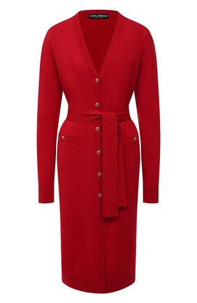 Женский шерстяной кардиган DOLCE & GABBANA красного цвета по цене 126000 руб., арт. FX827T/JAVVB | Фото 1 Женский шерстяной кардиган DOLCE & GABBANA красного цвета, арт. FX827T/JAVVB | Фото 1