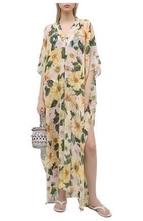 Женское шелковое платье DOLCE & GABBANA желтого цвета по цене 173500 руб., арт. F6I7QT/IS1FL | Фото 2 Женское шелковое платье DOLCE & GABBANA желтого цвета, арт. F6I7QT/IS1FL | Фото 2