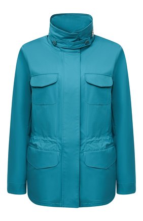 Женская куртка с капюшоном LORO PIANA синего цвета, арт. FAF8482 | Фото 1 (Кросс-КТ: Куртка, Ветровка; Длина (верхняя одежда): Короткие; Материал внешний: Синтетический материал; Стили: Кэжуэл; Рукава: Длинные; Материал утеплителя: Шерсть)