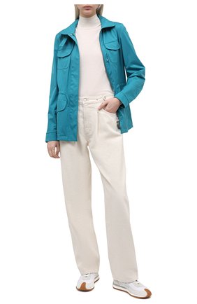 Женская куртка с капюшоном LORO PIANA синего цвета, арт. FAF8482 | Фото 2 (Кросс-КТ: Куртка, Ветровка; Длина (верхняя одежда): Короткие; Материал внешний: Синтетический материал; Стили: Кэжуэл; Рукава: Длинные; Материал утеплителя: Шерсть)